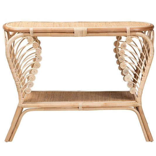 bali & pari - Bastet Console Table in Natural Brown - RBS033-Rattan-Console view 2