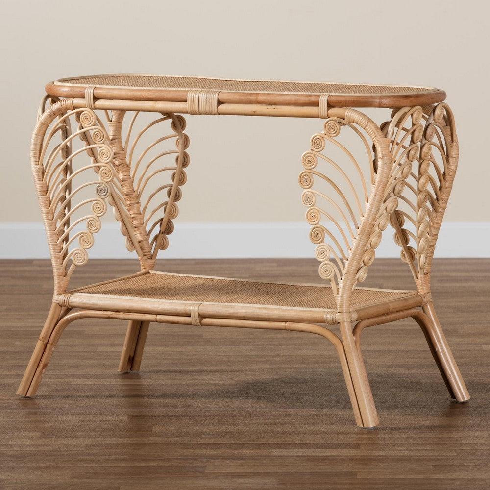 bali & pari - Bastet Console Table in Natural Brown - RBS033-Rattan-Console view 8