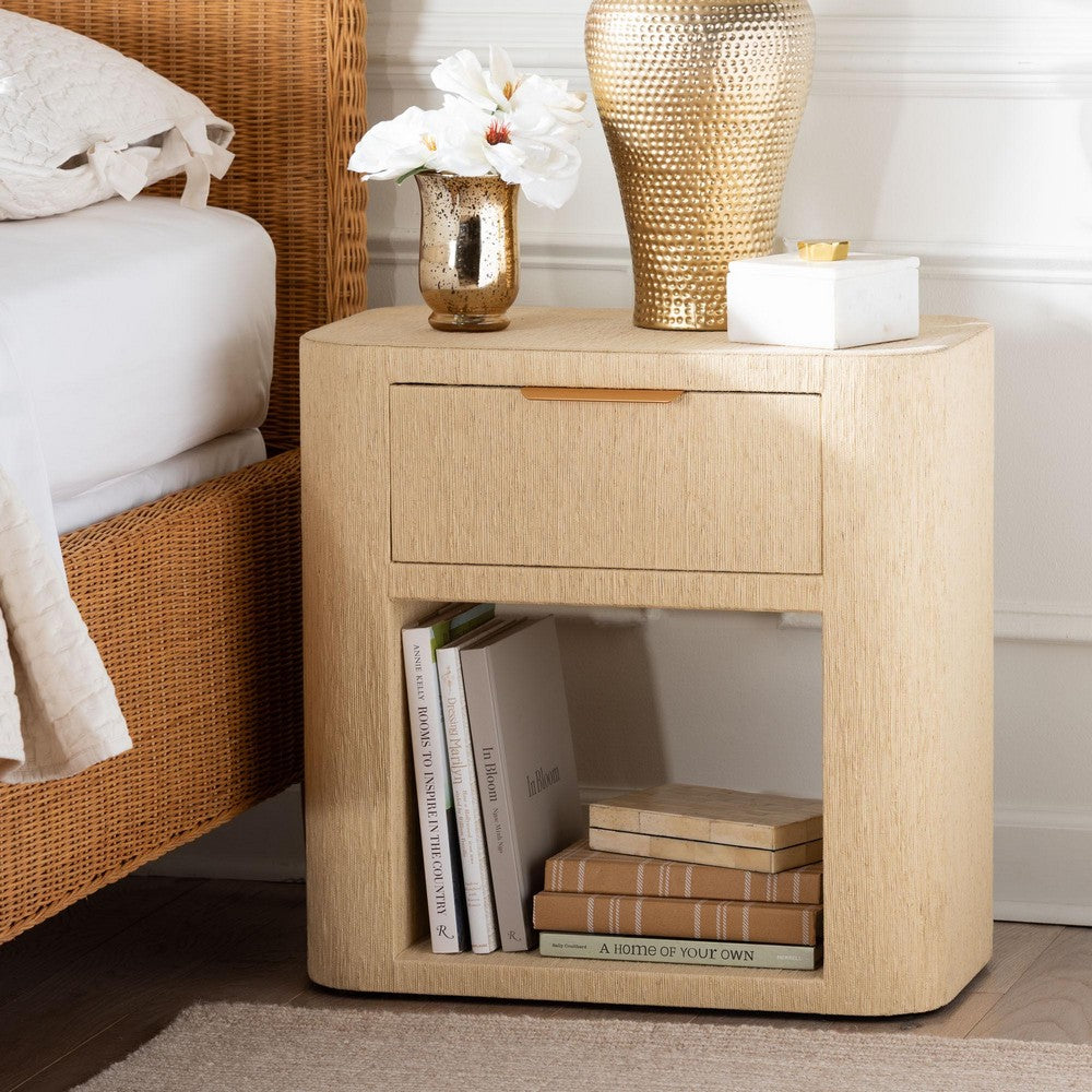 bali & pari - Beauford Nightstand in Light Brown/Gold - Beauford-Light Brown-Rounded Edge-NS view 9