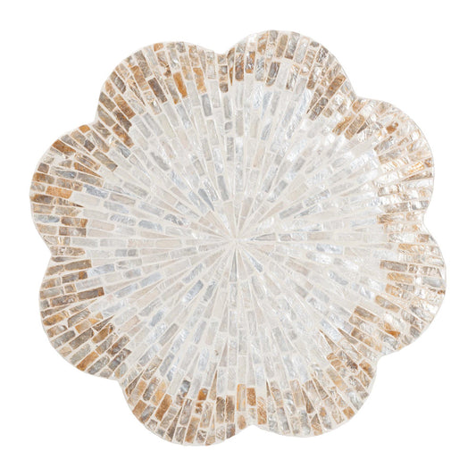 bali & pari - BeileEnd Table in White/Champagne Beige - F2508-FT9-Capiz-ET view 2
