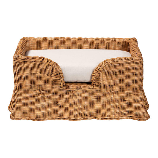 bali & pari - Belita Pet Bed in Light Honey - DC1121-Natural Rattan-Cushion-Sm-Pet Bed view 2
