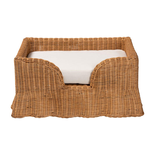 bali & pari - Belita Pet Bed in Light Honey - DC1121-Natural Rattan-Lg-Cushion-Pet Bed view 2
