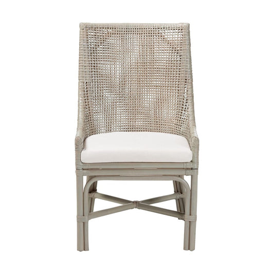 bali & pari - Bella Dining Chair in French Grey - Bella-French Grey/Rattan-DC view 2