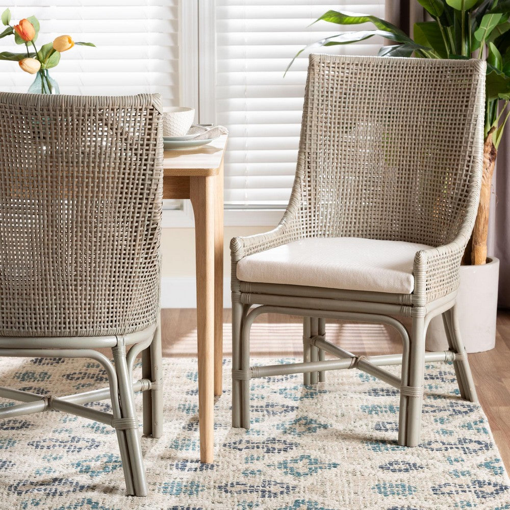 bali & pari - Bella Dining Chair in French Grey - Bella-French Grey/Rattan-DC view 8