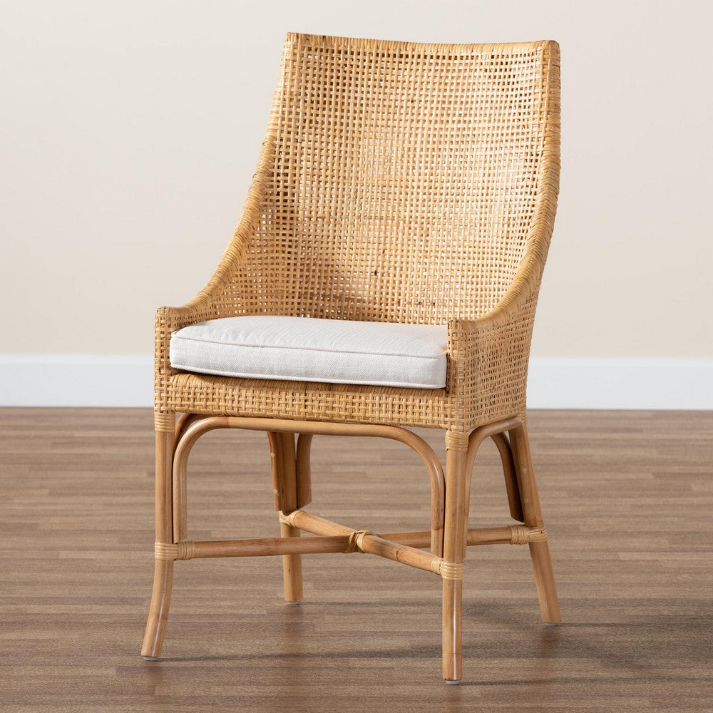 bali & pari - Bella Dining Chair in White/Natural Brown - Bella-Rattan-DC view 9