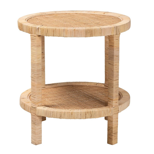 bali & pari - Bella End Table in Natural Brown - Bella-Rattan-ET view 2