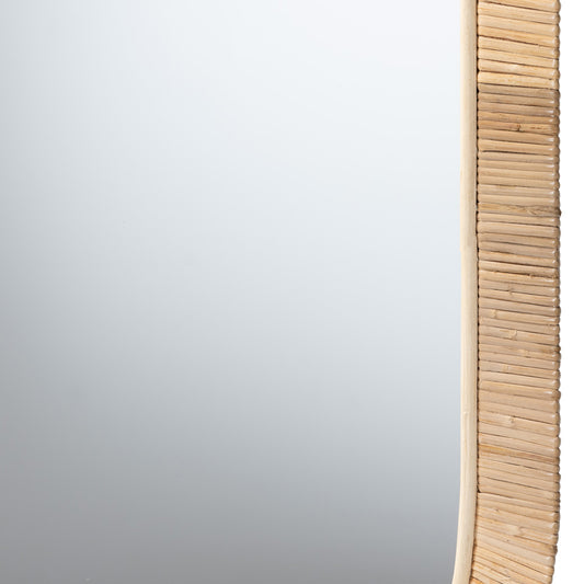 bali & pari - Bella Mirror in Natural Brown - Bella-Hardwood-Oval-Mirror view 2