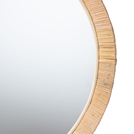 bali & pari - Bella Mirror in Natural Brown - Bella-Hardwood-Round-Mirror view 2
