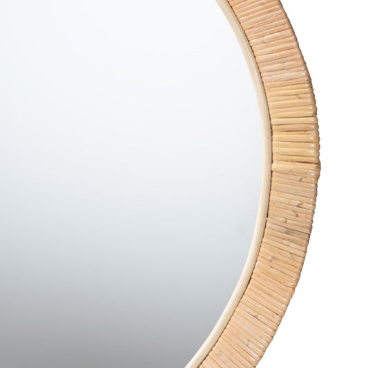 bali & pari - Bella Mirror in Natural Brown - Bella-Hardwood-Round-Mirror view 2