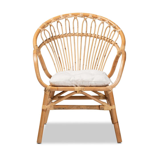 bali & pari - Benicia Dining Chair in White/Natural Brown - DC818-Rattan-DC view 2