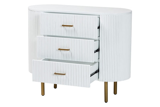 bali & pari - Beyla Dresser - SVN-1240-White/Gold-Dubai-3DW-Dresser view 2