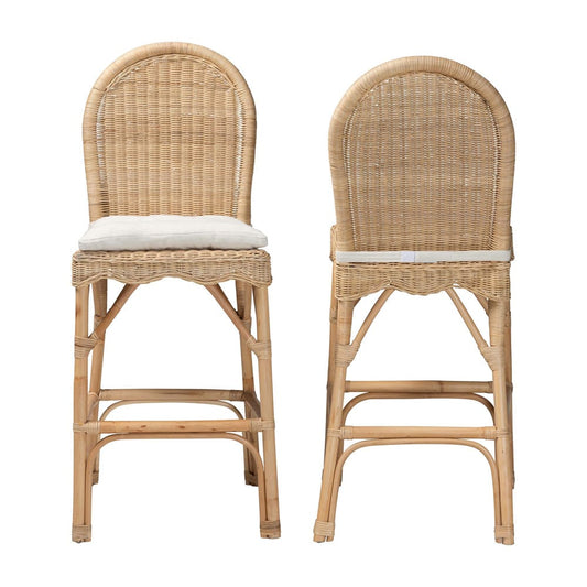 bali & pari - Bilu Set of 2 Bar Stools in Natural - DC829-BS-Bilu-Light Honey Rattan-Bar Stool view 2