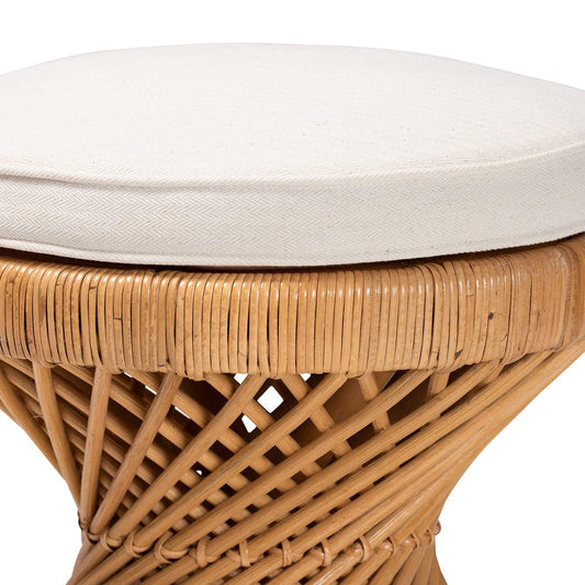 bali & pari - Borneo Footstool in Light Honey - Borneo-Light Honey-Rattan-Stool view 2
