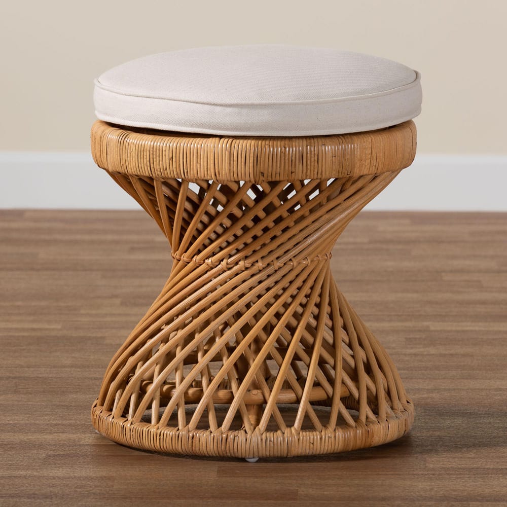 bali & pari - Borneo Footstool in Light Honey - Borneo-Light Honey-Rattan-Stool view 5