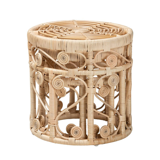 bali & pari - Bowie Set of 2 End Tables in Natural Brown - RT010-Rattan-Nesting Table view 2