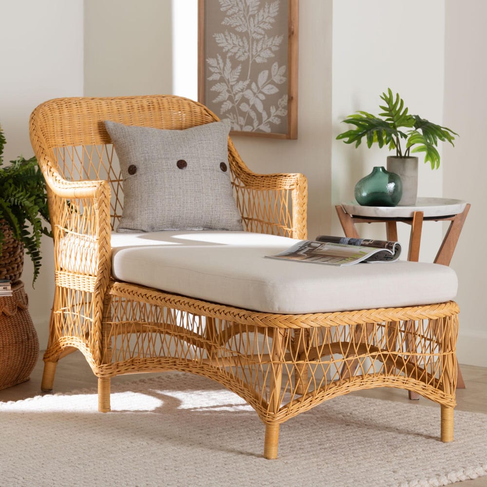 bali & pari - BrunoChaise in Light Honey - Bruno-Light Honey/Rattan-Cushion-Lounger view 9