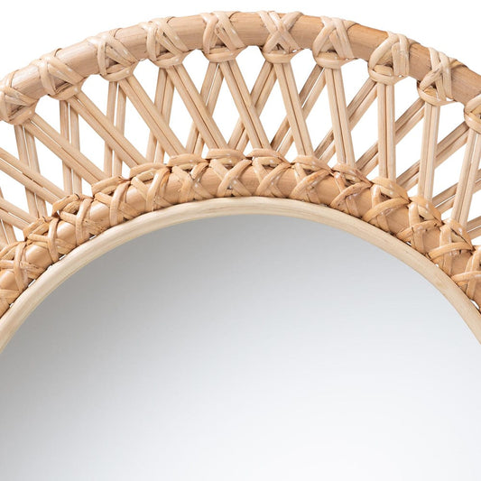 bali & pari - Burris Mirror in Natural - WS122-Natural Rattan-Mirror view 2