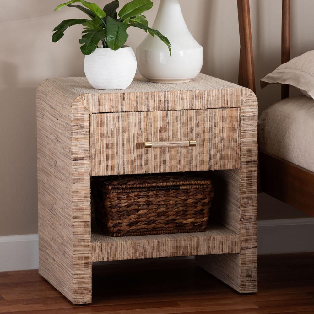 bali & pari - Callan Nightstand in Natural/Gold - Candy-Natural Woven Grasscloth-NS view 11