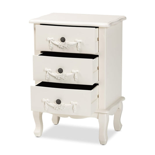 bali & pari - Callen End Table in White - JY18B018-White-3DW-ET view 2