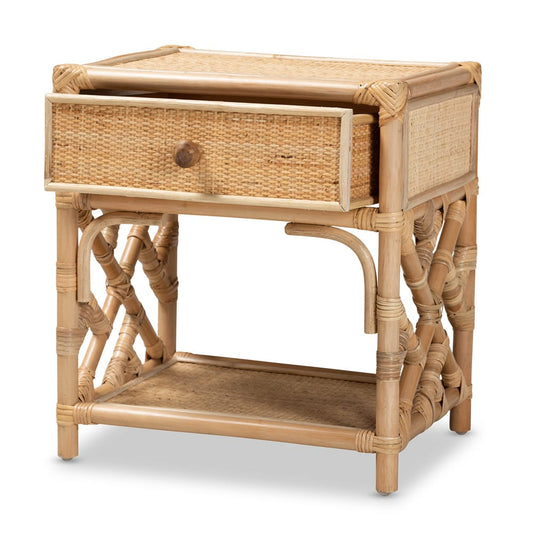 bali & pari - Camara Nightstand in Natural Brown - WS001-Rattan-NS view 2