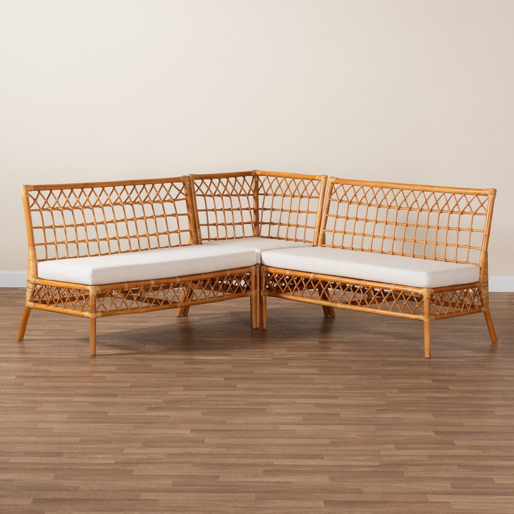 bali & pari - Capella Dining Set in White/Light Honey - DCWH10016-Light Honey Rattan-L-Shape Seating view 8