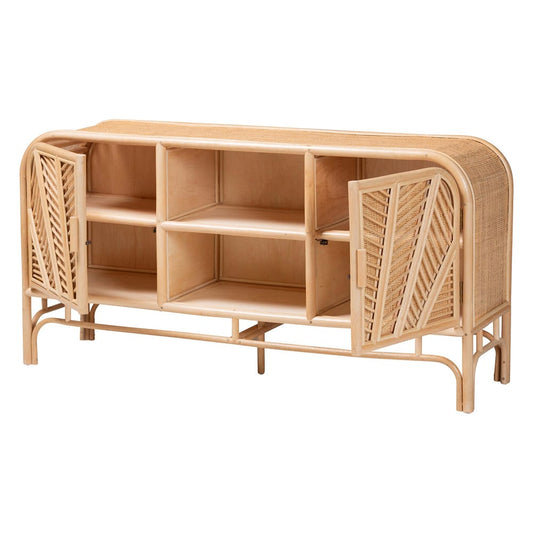 bali & pari - Carabella Storage Cabinet in Natural - WS082-Natural Rattan-Cabinet view 2