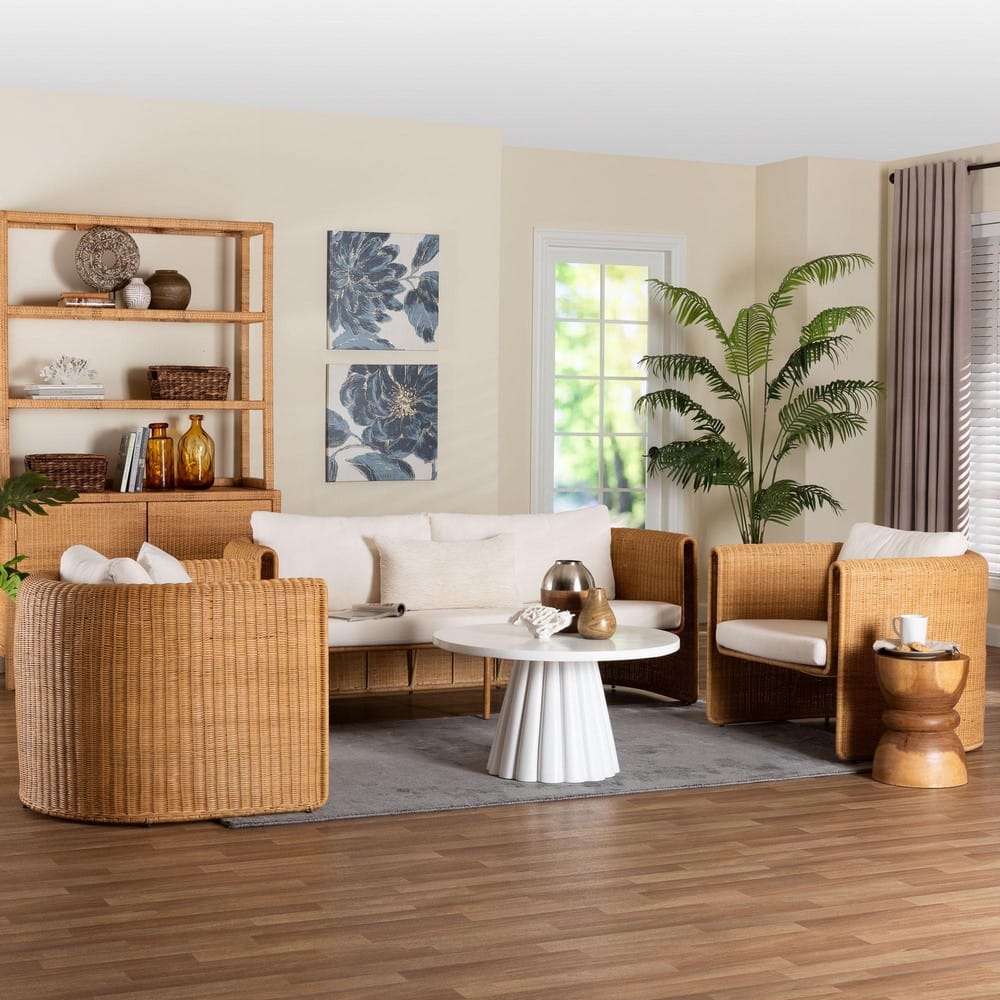 bali & pari - Carina Sofa Set in Light Honey - Palm-Light Honey/Rattan-Cushioned-3PC Set view 6