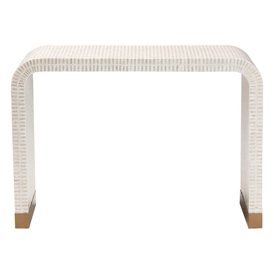 bali & pari - Carlyn Console Table in Beige/White/Gold - F242-FT19-Console Table view 2