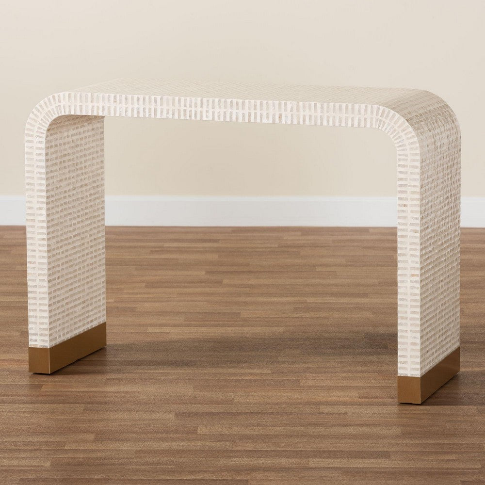 bali & pari - Carlyn Console Table in Beige/White/Gold - F242-FT19-Console Table view 8