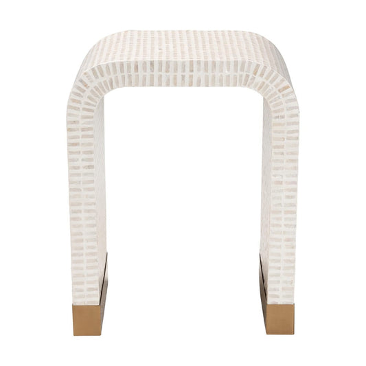 bali & pari - Carlyn End Table in Beige/White/Gold - F242-FT19-Side Table view 2