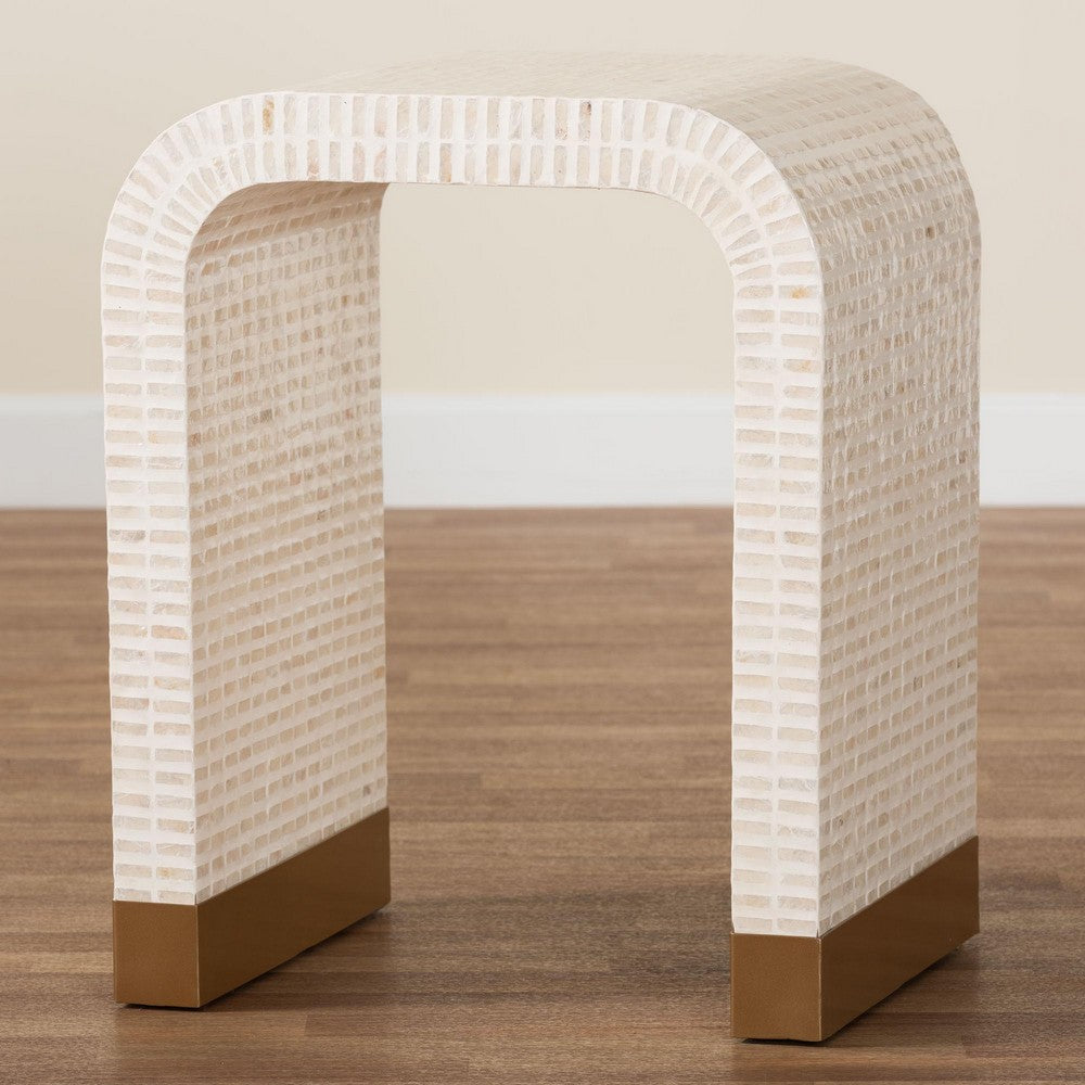 bali & pari - Carlyn End Table in Beige/White/Gold - F242-FT19-Side Table view 8