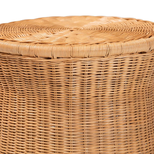bali & pari - Caroline End Table in Light Honey - Charlote-Light Honey Rattan-ET view 2