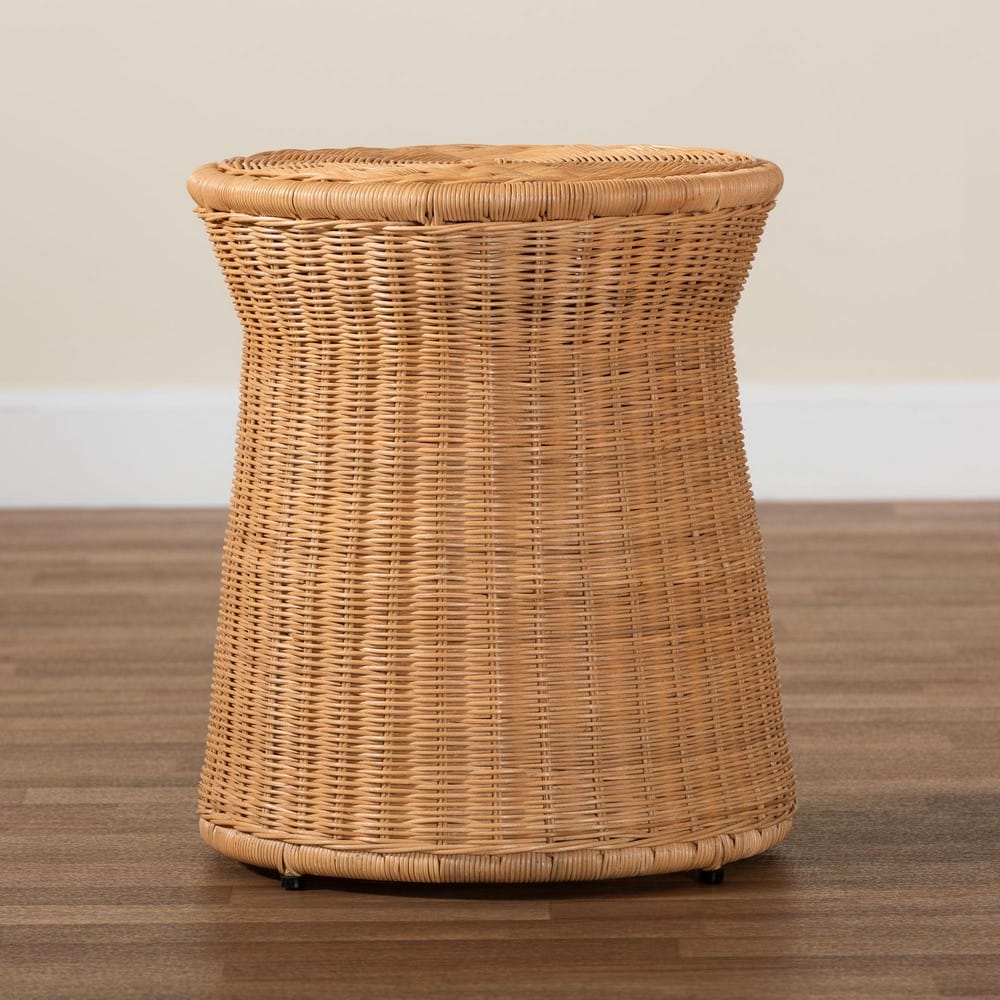 bali & pari - Caroline End Table in Light Honey - Charlote-Light Honey Rattan-ET view 7
