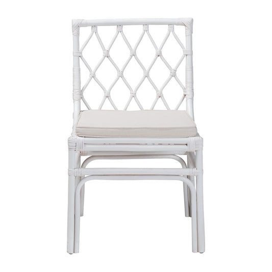 bali & pari - Carwyn Dining Chair in White - WS096-White Wash-Rattan-DC view 2