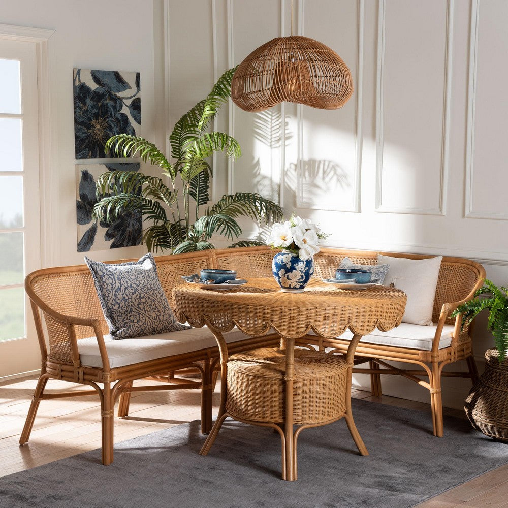 bali & pari - Ceona Dining Set in Light Honey - Adede/Palm Short-3PC Dining Set view 9