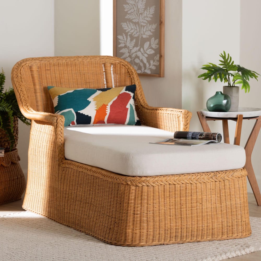 bali & pari - CesarChaise in Light Honey - Cesar-Light Honey/Rattan-Cushion-Lounger view 8