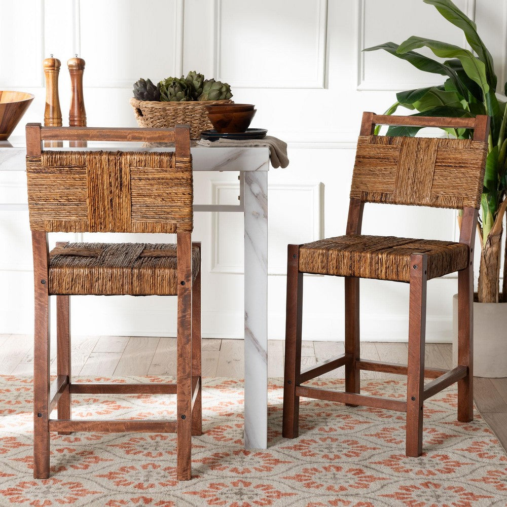 bali & pari - Chabela Set of 2 Counter Stools in Natural Brown/Light Brown - Luanda-Type B-Light Brown Wood/Natural Weave-CS-KD Box view 7