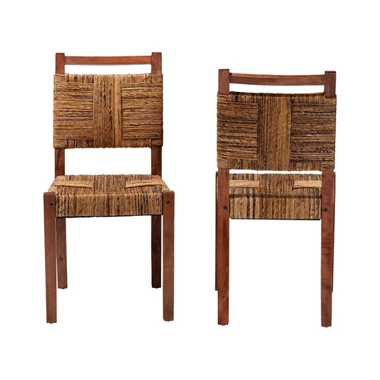 bali & pari - Chabela Set of 2 Dining Chairs in Natural Brown/Light Brown - Cordoba-Type B-Light Brown Wood/Natural Weave-DC-KD Box view 2