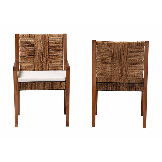 bali & pari - Chabela Set of 2 Dining Chairs in Natural Brown/Medium Brown - Cabra-LtBrnWood/NatSeagrass-Cushion-AC-KD Box view 2