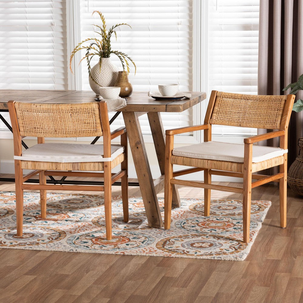 bali & pari - Chatura Set of 2 Dining Chairs in Light Honey/Honey - Chao-Natural/Mahogany-Arm-DC-Cushion-KD-Box view 7