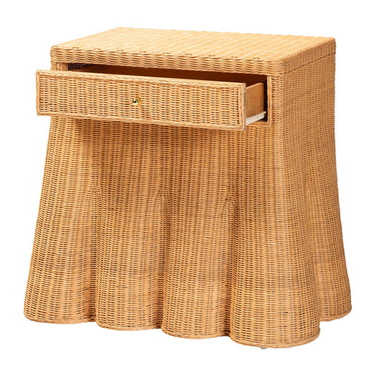 bali & pari - Chica Console Table in Light Honey - Chica-Light Honey Wicker-End Table view 2