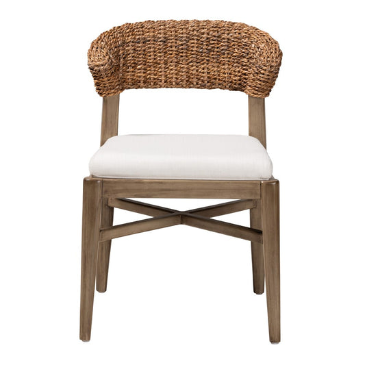bali & pari - Chloe Dining Chair in White/Natural Brown/Walnut Brown - Chloe-Mahogany-DC view 2