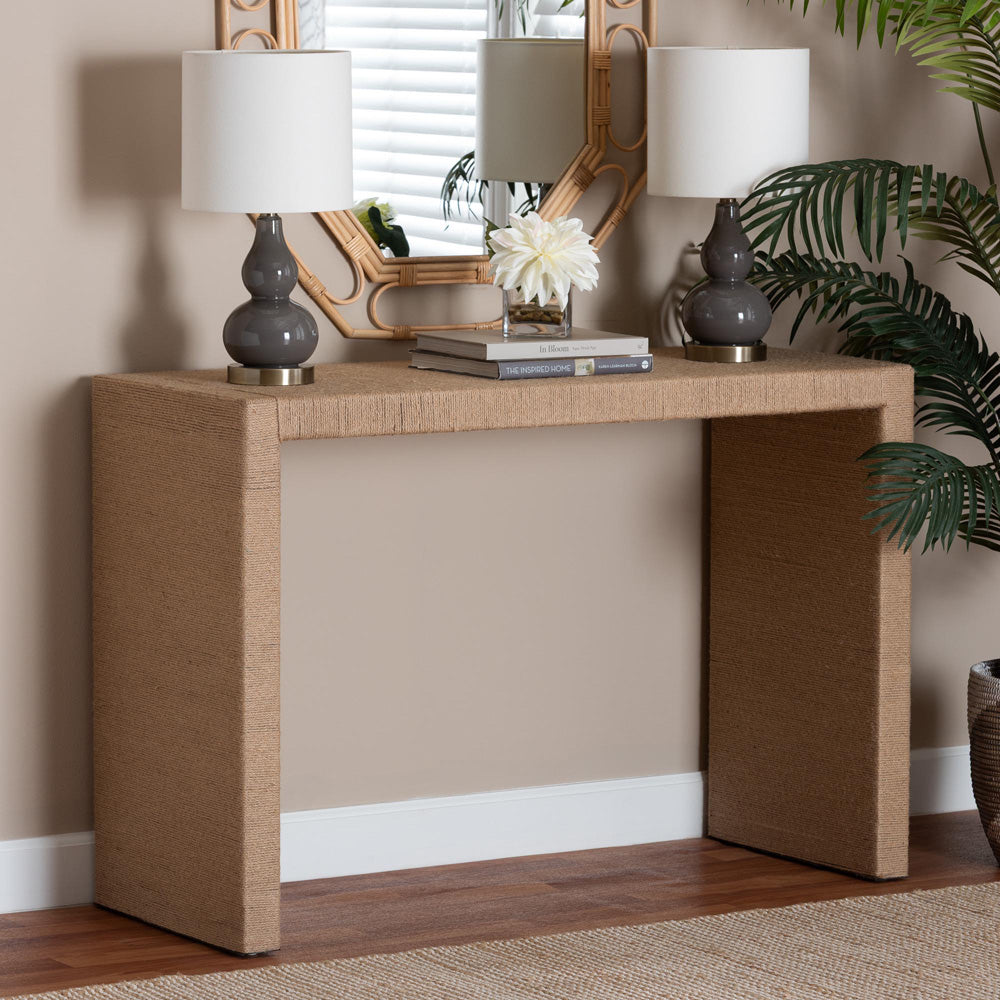 bali & pari - Colandra Console Table in Natural Brown - F232-FT17-Seagrass-Console Table view 6