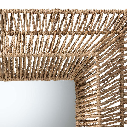 bali & pari - Collice Mirror in Natural Brown - F232-FT25-Seagrass-Mirror view 2