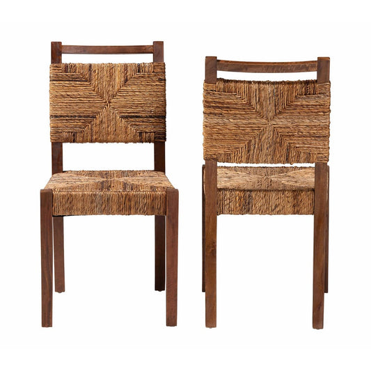 bali & pari - Cordoba Set of 2 Dining Chairs in Natural Seagrass/Teak - Cordoba-Seagrass-DC view 2
