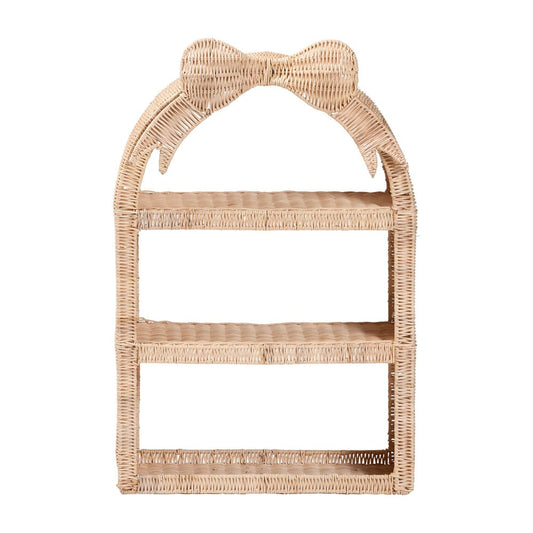 bali & pari - Creusa Shelving Unit in Natural Brown - WS159-Natural Rattan-Wall Shelf view 2