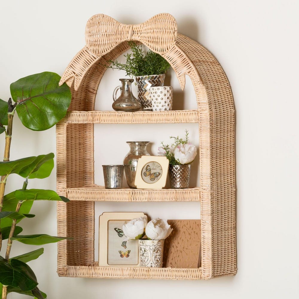 bali & pari - Creusa Shelving Unit in Natural Brown - WS159-Natural Rattan-Wall Shelf view 7
