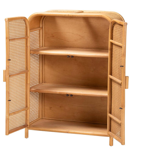bali & pari - Curacao Storage Cabinet in Light honey - Curacao-Light Honey Rattan-Medium-Cabinet view 2