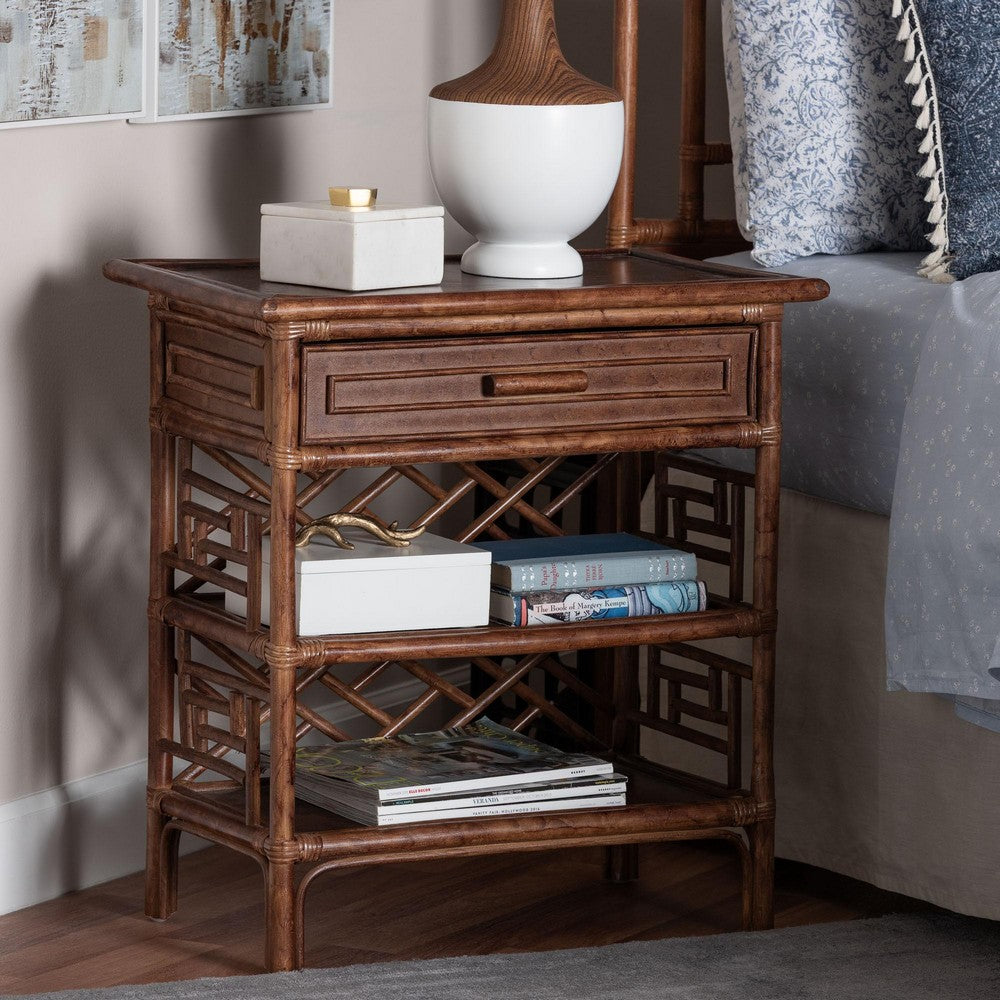 bali & pari - Daemyn Nightstand in Marbled Tortoise Brown - WS199-Sm-Tortoise Rattan-NS view 9