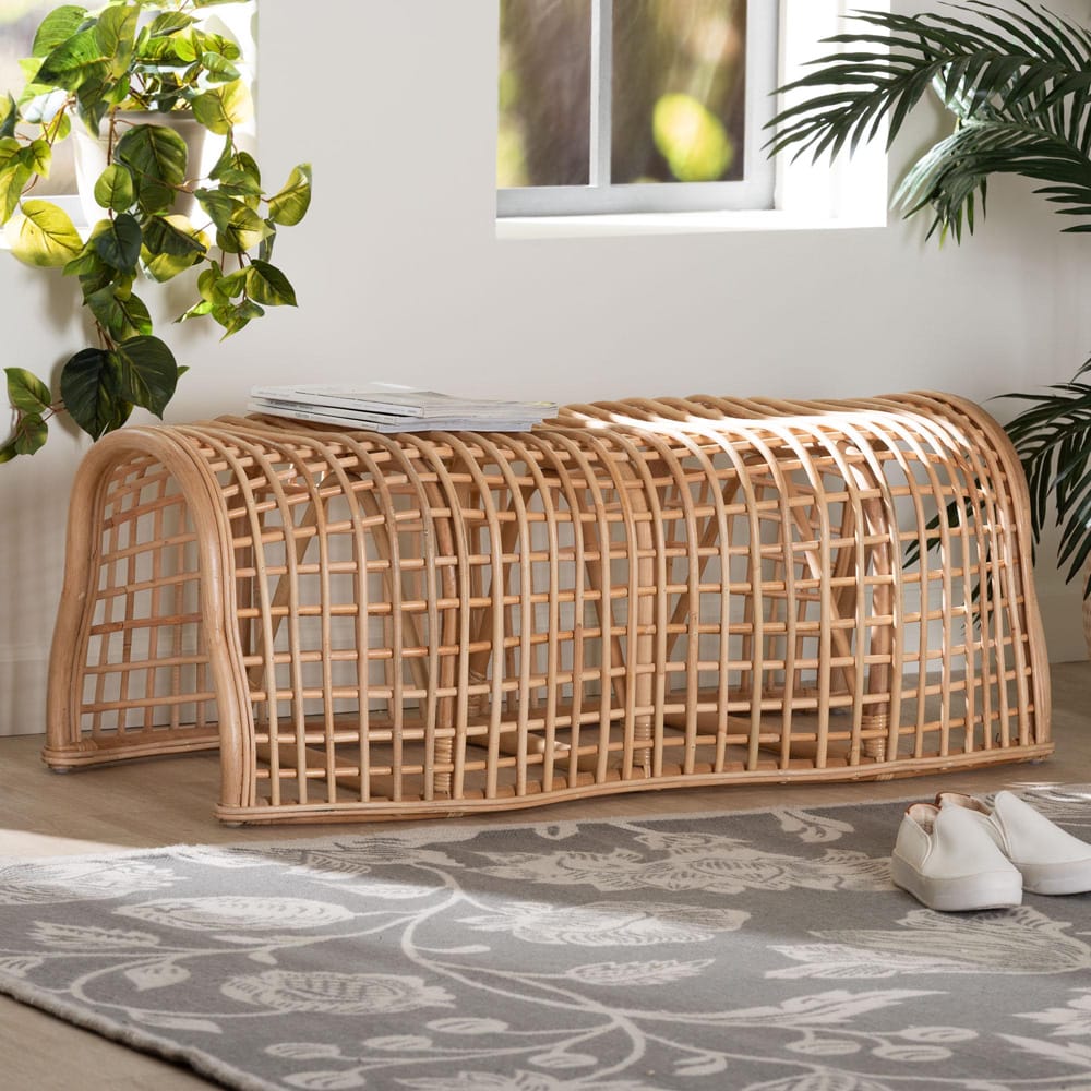 bali & pari - Daiki Bench in Natural - Daiki-Rattan Pitrit Decor-Bench view 6